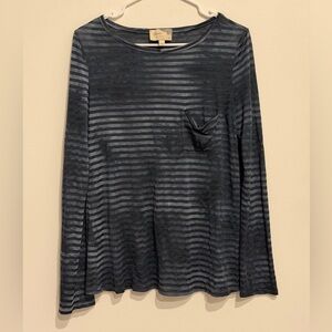 Elizabeth & James striped long sleeve tunic MEDIUM sheer